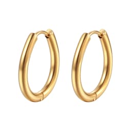 Fashion Minimalist Gold Color Stainless Steel Heart Earrings For Women Girl Simple Punk Hoop Earrings Piercing Korean Jewelry