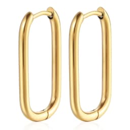 Fashion Minimalist Gold Color Stainless Steel Heart Earrings For Women Girl Simple Punk Hoop Earrings Piercing Korean Jewelry