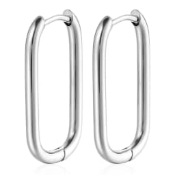 Fashion Minimalist Gold Color Stainless Steel Heart Earrings For Women Girl Simple Punk Hoop Earrings Piercing Korean Jewelry