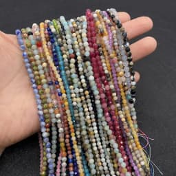 Wholesale 2/3/4MM Natural Amethyst Tiger Eye Garnet Mini Loose Bead DIY Men's and Women's Fashion Bracelet Necklace Jewelry