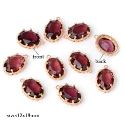 Fashoin Crystal Glass Pendant Oval Shape Rhinestone Charms for Vintage Women's Earrings Bracelet DIY Crafts Supply 5pcs