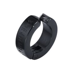 Mens Norse Viking Runes Ear Clips Earrings for Male Boys Gifts Jewelry, 13mm Stainless Steel Huggie Hoops No Peircing