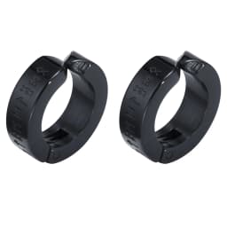 Mens Norse Viking Runes Ear Clips Earrings for Male Boys Gifts Jewelry, 13mm Stainless Steel Huggie Hoops No Peircing