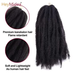 Marley Hair for Twists 18 Inch Long Afro Kinky Marley Braids Hair Kanekalon Synthetic Marley Braiding Hair Extensions Heymidea