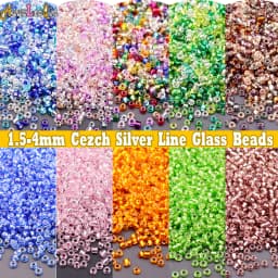 5g 1.5-4mm Transparent Cezch Silver Line Glass Beads 15/0 12/0 8/0 Spacer Seed Beads for Jewelry Making DIY Sewing Accessories