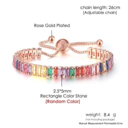 Black Crystal Tennis Bracelets for Women & Men Luxury Iced Out Cubic Zirconia Adjustable Bracelet On Hand Hippie Jewelry DZH051