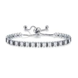 Black Crystal Tennis Bracelets for Women & Men Luxury Iced Out Cubic Zirconia Adjustable Bracelet On Hand Hippie Jewelry DZH051