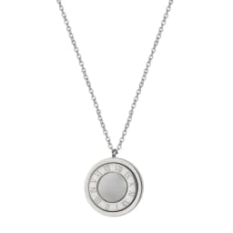 Black Acrylic And Shell Double Side Pendant Necklace Stainless Steel Roman Numeral Gold Color Jewelry For Women Holiday Gifts