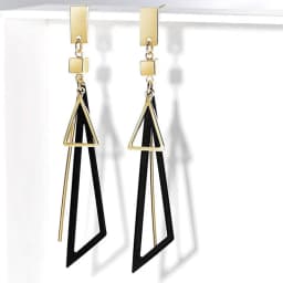 New Boho Triangle Hang Earrings for Women Pink Green Hollow Geometric Statement Tassel Earrings Elegant Party Ear Jewelry