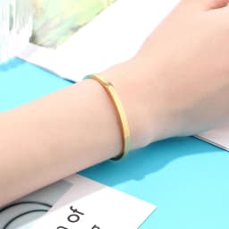 Diameter 5cm And 5.8cm Bangle For Women Kid Stainless Steel Small Flower Gold Color Bracelet Jewelry Low Price Wholesale