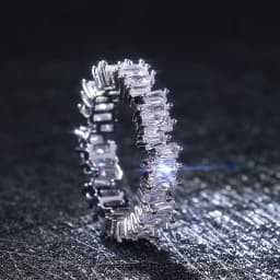 Ekopdee Luxury Band Zircon Rings For Women Eternity Promise CZ Crystal Finger Ring Engagement Wedding Jewelry Hot Sale Love Gift