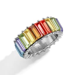 Ekopdee Luxury Band Zircon Rings For Women Eternity Promise CZ Crystal Finger Ring Engagement Wedding Jewelry Hot Sale Love Gift