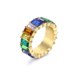 Ekopdee Luxury Band Zircon Rings For Women Eternity Promise CZ Crystal Finger Ring Engagement Wedding Jewelry Hot Sale Love Gift
