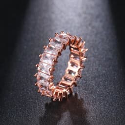 Ekopdee Luxury Band Zircon Rings For Women Eternity Promise CZ Crystal Finger Ring Engagement Wedding Jewelry Hot Sale Love Gift