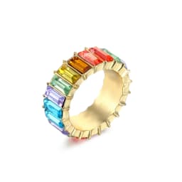 Ekopdee Luxury Band Zircon Rings For Women Eternity Promise CZ Crystal Finger Ring Engagement Wedding Jewelry Hot Sale Love Gift