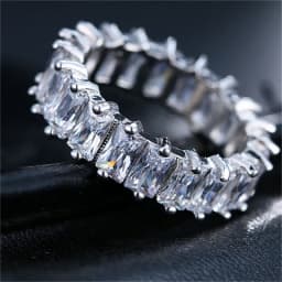 Ekopdee Luxury Band Zircon Rings For Women Eternity Promise CZ Crystal Finger Ring Engagement Wedding Jewelry Hot Sale Love Gift