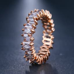 Ekopdee Luxury Band Zircon Rings For Women Eternity Promise CZ Crystal Finger Ring Engagement Wedding Jewelry Hot Sale Love Gift