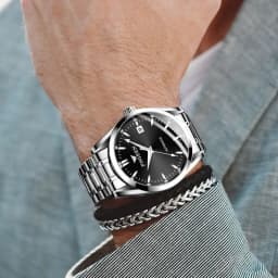 New Fashion Blue Light Automatic Mechanical Watches Business Men Luxury Watch Casual Calendar Wristwatches Male Gifts Watches