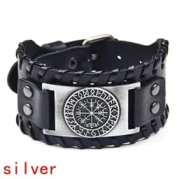Trendy Viking Bracelet Nordic Rune Compass God Bird Charm Men's Bracelet New Fashion Leather Woven Jewelry Accessorie Party Gift