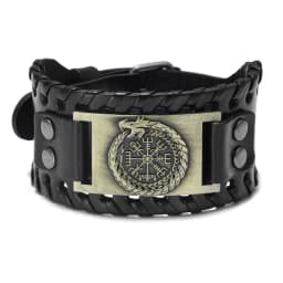 Trendy Viking Bracelet Nordic Rune Compass God Bird Charm Men's Bracelet New Fashion Leather Woven Jewelry Accessorie Party Gift