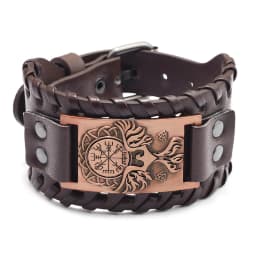 Trendy Viking Bracelet Nordic Rune Compass God Bird Charm Men's Bracelet New Fashion Leather Woven Jewelry Accessorie Party Gift