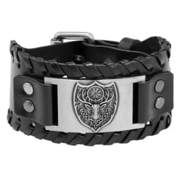 Trendy Viking Bracelet Nordic Rune Compass God Bird Charm Men's Bracelet New Fashion Leather Woven Jewelry Accessorie Party Gift