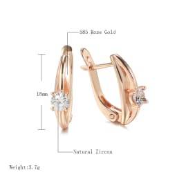 Kinel Hot Classic Drop Earrings 585 Rose Gold Color White Natural Zircon Simple Korean Earrings For Women Daily Fine Jewelry
