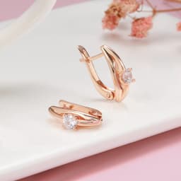 Kinel Hot Classic Drop Earrings 585 Rose Gold Color White Natural Zircon Simple Korean Earrings For Women Daily Fine Jewelry