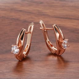 Kinel Hot Classic Drop Earrings 585 Rose Gold Color White Natural Zircon Simple Korean Earrings For Women Daily Fine Jewelry