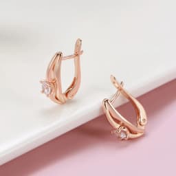 Kinel Hot Classic Drop Earrings 585 Rose Gold Color White Natural Zircon Simple Korean Earrings For Women Daily Fine Jewelry
