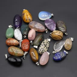 Natural Semi-precious Stone Pendant Irregular Cherry Blossom Agate for DIY Jewelry Making Necklace Size15x20-18x25