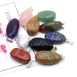 Natural Semi-precious Stone Pendant Irregular Cherry Blossom Agate for DIY Jewelry Making Necklace Size15x20-18x25