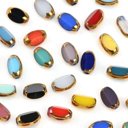 6mm Briolette Oval Glass Beads Plated Golden Color Crystal Loose Spacer Bead Diy Bracelet Necklace Beads Accessories