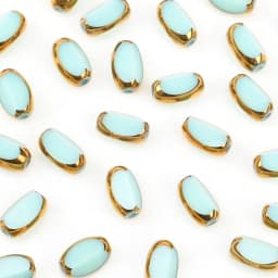 6mm Briolette Oval Glass Beads Plated Golden Color Crystal Loose Spacer Bead Diy Bracelet Necklace Beads Accessories