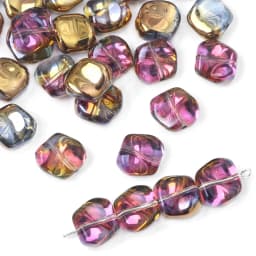 20PCS 11mm Corrugated AB Shiny Glass Beads For DIY Bracelet Accessory Earrings Jewelry Making Supplies Irregular Crystal Beads