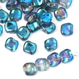 20PCS 11mm Corrugated AB Shiny Glass Beads For DIY Bracelet Accessory Earrings Jewelry Making Supplies Irregular Crystal Beads