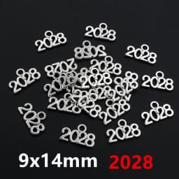 50pcs 9x14mm Year Number 2025 2026 2027 Pendant Charms DIY Jewelry Making Jewelry Finding Antique Silver Plated Accessories