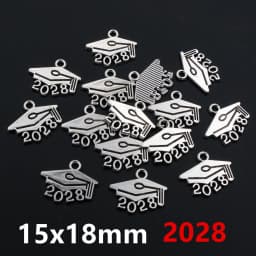 50pcs 9x14mm Year Number 2025 2026 2027 Pendant Charms DIY Jewelry Making Jewelry Finding Antique Silver Plated Accessories