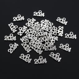 50pcs 9x14mm Year Number 2025 2026 2027 Pendant Charms DIY Jewelry Making Jewelry Finding Antique Silver Plated Accessories