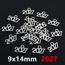 50pcs 9x14mm Year Number 2025 2026 2027 Pendant Charms DIY Jewelry Making Jewelry Finding Antique Silver Plated Accessories