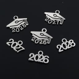 50pcs 9x14mm Year Number 2025 2026 2027 Pendant Charms DIY Jewelry Making Jewelry Finding Antique Silver Plated Accessories