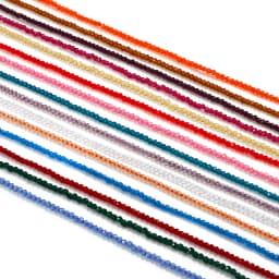 35cm/Lot 2mm Colorful Faceted Crystal Bead Round Glass Bead Loose Spacer Bead for DIY Jewelry Bracelet Necklace Making Supplies