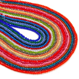 35cm/Lot 2mm Colorful Faceted Crystal Bead Round Glass Bead Loose Spacer Bead for DIY Jewelry Bracelet Necklace Making Supplies