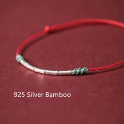 Handmade Silver Color Bracelet Lucky Bamboo Bangle Women Men Lovers' Best Friends Lucky Bracelet Anklet Size Adjust Drop Shippin