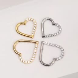 Heart Daith Pierced Nose Ring ASTM F136 Implantation Grade Diaphragm 16G Clicker Tragus Leather Earring Body Jewelry Wholesale