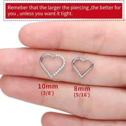 Heart Daith Pierced Nose Ring ASTM F136 Implantation Grade Diaphragm 16G Clicker Tragus Leather Earring Body Jewelry Wholesale