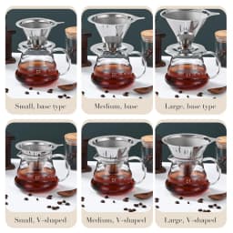 Double Layer Coffee Filter 304 Stainless Steel Reusable Holder Pour Over Coffees Dripper Mesh Coffee Filter Coffee Accessories