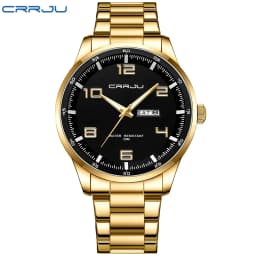 CRRJU Business Men Luxury Watches Stainless Steel Quartz Auto Date Clock with Luminous Hands Relogio Masculino