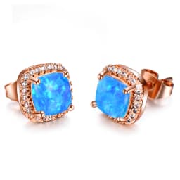 Luxury Female Yellow Pink Stone Earrings Fashion Silver Color Wedding Jewelry Vintage Double Stud Earrings For Women