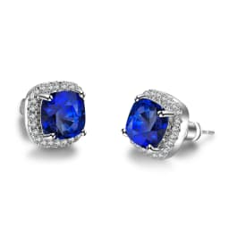 Luxury Female Yellow Pink Stone Earrings Fashion Silver Color Wedding Jewelry Vintage Double Stud Earrings For Women